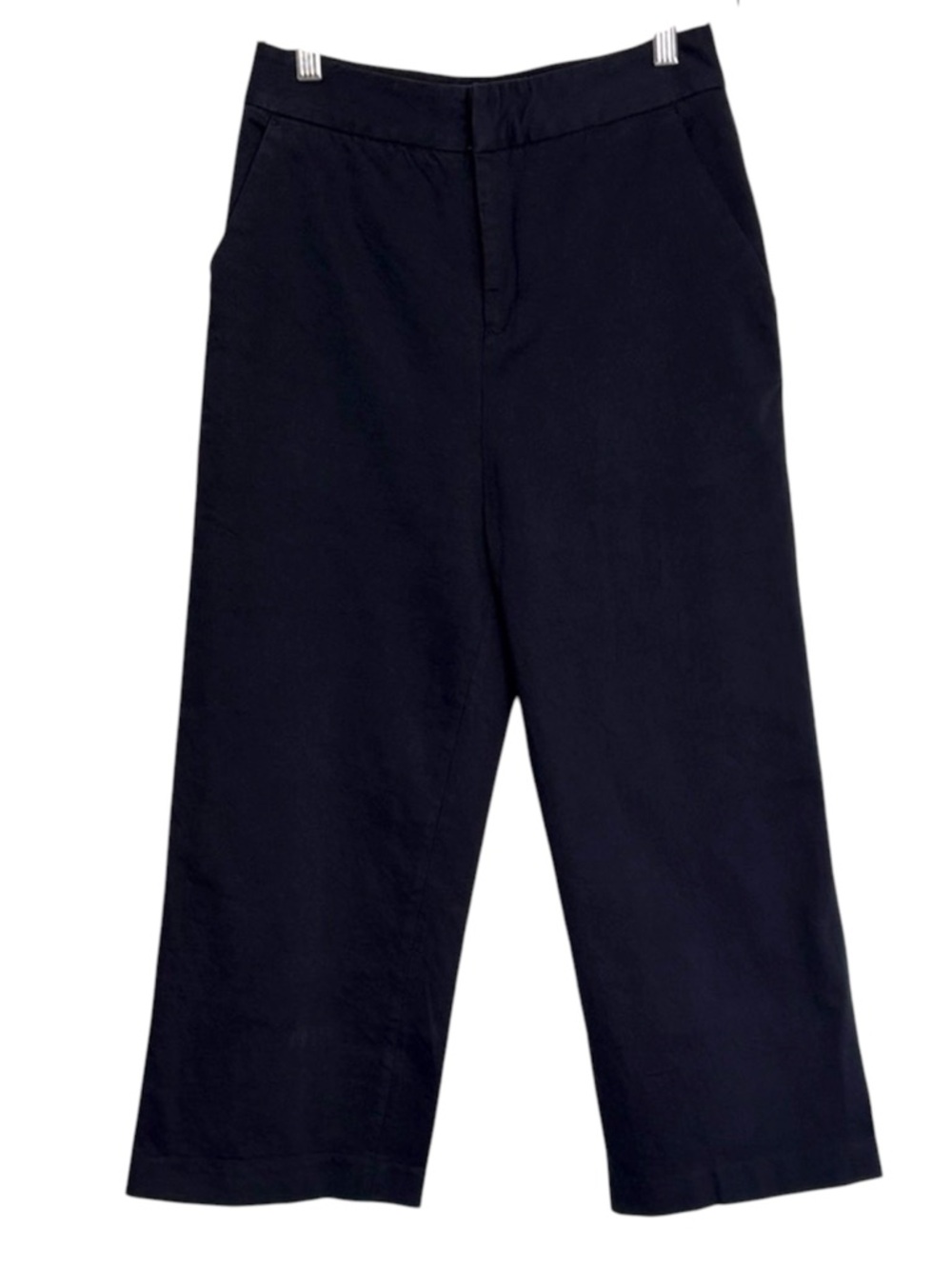 Oak + Fort Black Cotton Blend Wide Leg Crop Pants Size 4